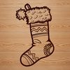 Holiday Stocking Graphics for Digital Crafting A festive holiday stocking with a simple design, suitable for digital crafting and cutting.