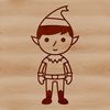 Festive Elf Illustration An illustration of a small, bearded Christmas elf standing in a festive holiday setting.