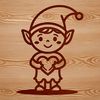 Christmas Elf Character Design A small, pointed-hatted Christmas elf standing with a cheerful expression.