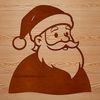 A vector graphic representation of Father Christmas in traditional attire.