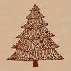 A digital illustration of a stylized Christmas tree with ornaments and lights in a festive design.