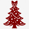 A stylized illustration of a Christmas tree in a minimalist design suitable for vector graphics and cutting machines.