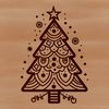 Beautiful Ornate Christmas Tree Vector Art A stylized Christmas tree with intricate details, suitable for vector graphics and cutting machine designs.