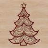 Beautiful Xmas Tree Illustration A green Xmas tree with ornaments on a white background.