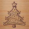 A traditional Christmas tree illustration in a vector format.