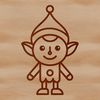 Jolly Holiday Character A simple line drawing of a standing Christmas elf character in vector format.