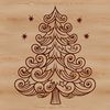SVG Christmas Tree Design Clipart Ornate Christmas tree illustration with branches and ornaments, suitable for vector art projects.