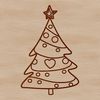 Vector Christmas Ornament Scene A digital vector illustration of a traditional Christmas tree with ornaments and lights.
