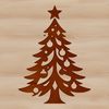A vector graphic design featuring a stylized Christmas tree suitable for cutting machines like Cricut or laser cutters.