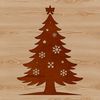 Vector illustration of a Christmas tree in festive holiday style.