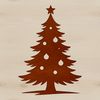 A traditional Christmas tree with ornaments and a star on top, suitable for commercial or personal use as a vector graphic.
