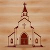 Baptist church building illustration in vector format, ideal for personal or commercial design projects.