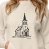 Beautiful Church Architecture Design A stylized illustration of a traditional church building with detailed architecture.
