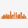 Urban cityscape with modern skyscrapers and buildings, ideal for vector art projects.