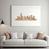 A detailed vector illustration of a bustling city skyline with iconic skyscrapers and urban landscape.