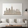 Detailed Skyline Graphic Design A detailed city skyline illustration with tall skyscrapers and bustling streets.