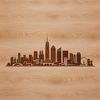 City skyline illustration rendered in scalable vector graphics format for digital design.