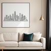 Urban Dreams Illustration A digital illustration of a metropolitan city skyline with towering skyscrapers and vibrant buildings.