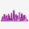 Detailed Cityscape Vector Graphic A high-rise cityscape illustration with detailed architecture and buildings in a scalable vector format.