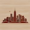 Illustrated city skyline in vector format suitable for cutting machines and graphic design software.