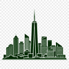 Free Beautiful Skyline Clipart SVG A detailed illustration of a city skyline at sunset, featuring iconic skyscrapers and bustling streets.