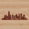 A 2D illustration of a modern cityscape with skyscrapers and buildings.