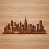 A digital illustration of an urban cityscape with skyscrapers and buildings.