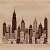 Free Vector Metropolis Skyline Art A stylized illustration of a metropolitan cityscape with skyscrapers and buildings.
