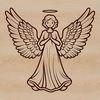 An SVG design featuring a detailed angel character with wings and halos.