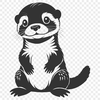 Water Wildlife SVG Design A digital illustration of a river otter in a natural environment.