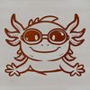 Axolotl in Shades A digital illustration of a salamander with its head peeking out from behind sunglasses.