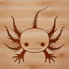 A close-up view of a salamander's head, specifically an axolotl.