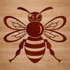 Furry Striped Bee Artwork A detailed illustration of a busy insect with a furry body and striped pattern.