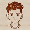 Young Boy Vector Graphic Design A young boy with a neutral expression, designed as a vector graphic.
