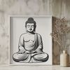 Buddha Illustration in SVG Format SVG illustration of a Buddhist deity with calm and contemplative expression.