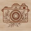 Ornate Camera Design for Digital Art A decorative camera design featuring floral patterns, suitable for digital art and graphic projects.