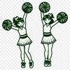 Girl in Sports Uniform with Pom-Poms A young girl in a sports uniform with pom-poms, representing a cheerleader.