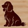 A close-up illustration of a sitting Cocker Spaniel with a gentle expression.