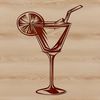 High-End Cocktail Vector Design A high-quality illustration of a cocktail in a glass, suitable for digital and print use.