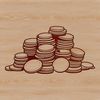 Virtual Money Illustration A collection of virtual coins in various denominations displayed as a vector graphic.