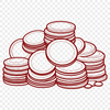 Beautiful Coins SVG Clipart Design A set of digital coins in various denominations, suitable for vector art designs.