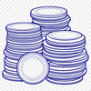 Vector Coin Collection Art A collection of various coins in a single design, created as a scalable vector graphic.