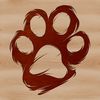 Close-up illustration of an animal paw print in a vector design style.