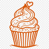 Delightful Cupcake Decoration A digital illustration of a single decorated cupcake with frosting and sprinkles on top.