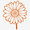 Simple White Daisy Silhouette A white daisy flower with yellow center in a simplified vector design.