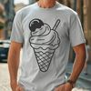 Sweet Delight Clip Art Design A colorful illustration of a single scoop ice cream with sprinkles on top.