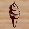 Stylized Sundaes SVG Icon An iconographic design featuring a stylized ice cream sundae in various colors and textures.