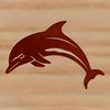Dolphin Illustration in Coastal Scene A realistic illustration of a dolphin in its natural habitat, suitable for vector graphics and digital design projects.