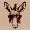 Cute Donkey Wearing Shades A cartoon donkey wearing trendy sunglasses on its head, created as a vector design.