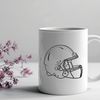 American Football Emblem Illustrated American football with a helmet, suitable for vector art and design projects.